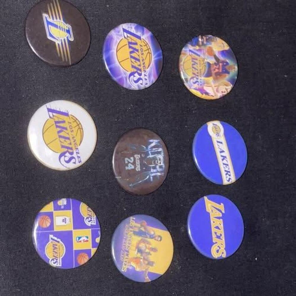 Vintage Los Angeles Lakers NBA Champions Button Lot